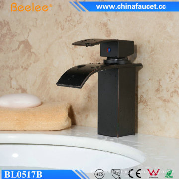 Black Orb Bathroom Brass Sanitary Waterfall Faucet